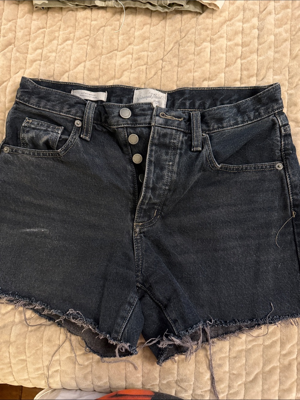 Universal Thread Dark Wash Denim Button-Fly Jean Shorts